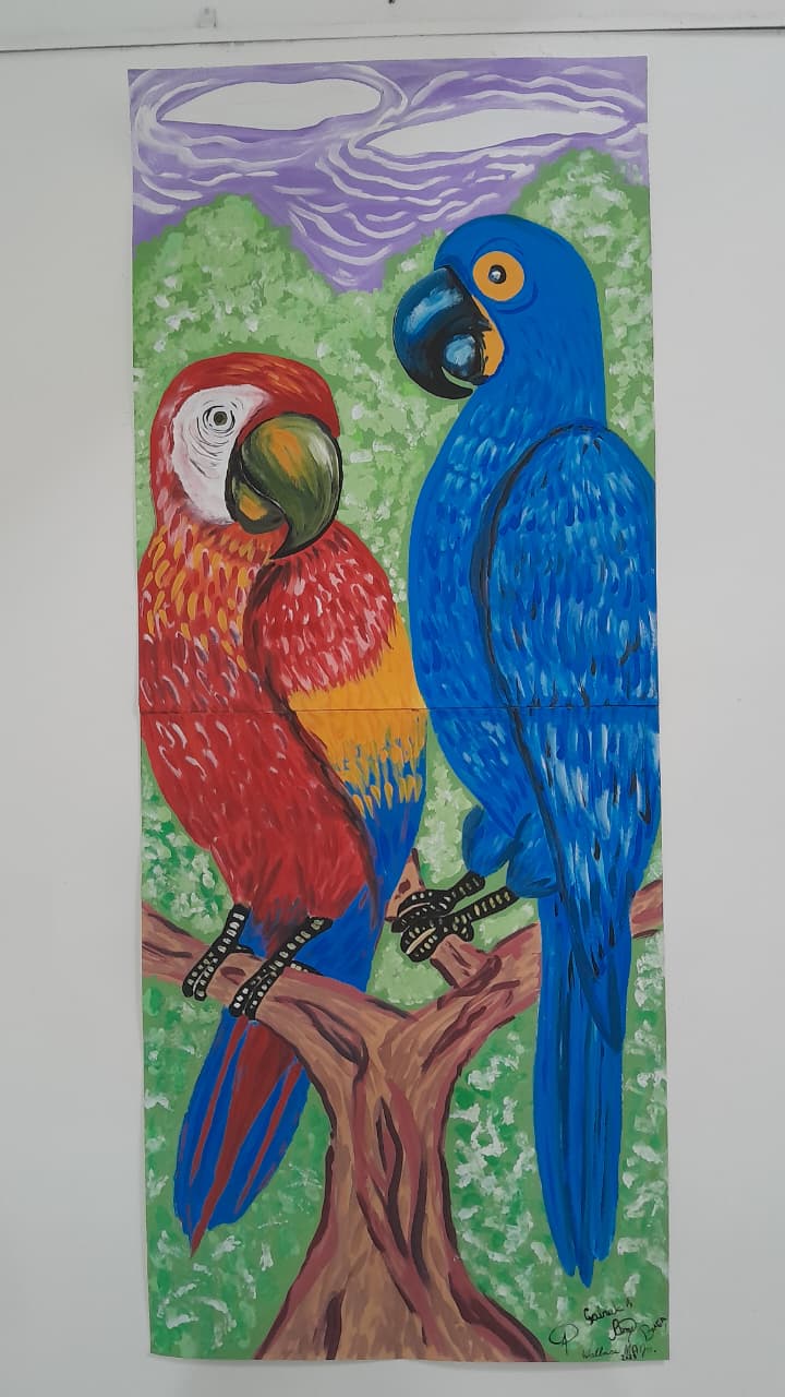 desenho de duas araras