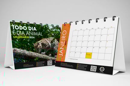 Imagem do calendário 2024 da Proteção Anima Mundial