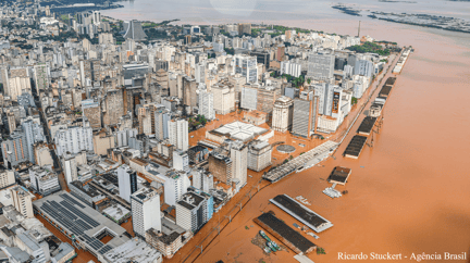 Imagens aéreas de Canoas/RS após tragédia causada pelas fortes chuvas em 2024- RS. Foto: Ricardo Stuckert / PR